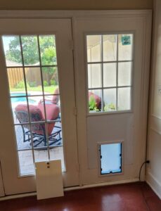 Home in door pet door panel